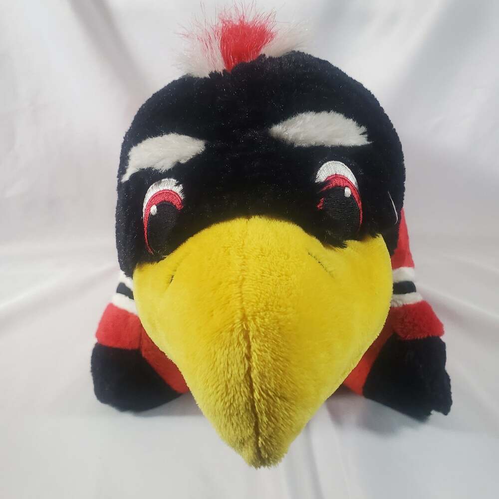 Pillow Pets Chicago Blackhawks NHL Hawk Plush Stuffed Animal Red Licensed HTF